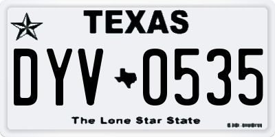 TX license plate DYV0535