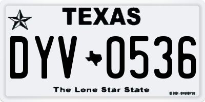 TX license plate DYV0536