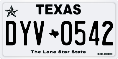TX license plate DYV0542