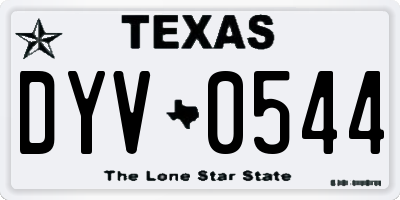 TX license plate DYV0544