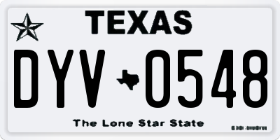 TX license plate DYV0548