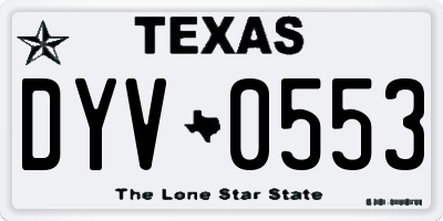 TX license plate DYV0553