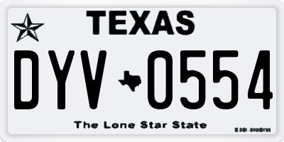 TX license plate DYV0554