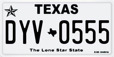 TX license plate DYV0555