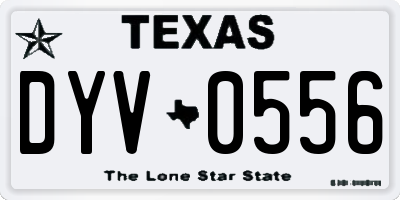 TX license plate DYV0556
