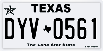 TX license plate DYV0561