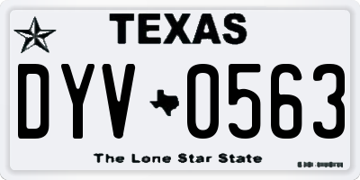 TX license plate DYV0563