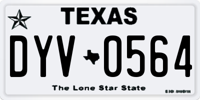 TX license plate DYV0564