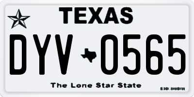 TX license plate DYV0565