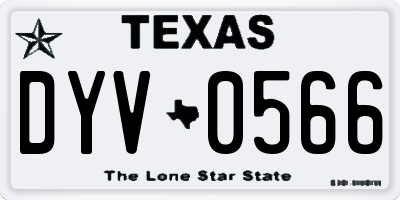 TX license plate DYV0566