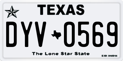 TX license plate DYV0569