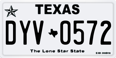 TX license plate DYV0572