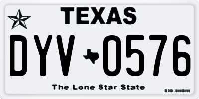 TX license plate DYV0576