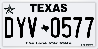 TX license plate DYV0577