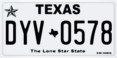 TX license plate DYV0578