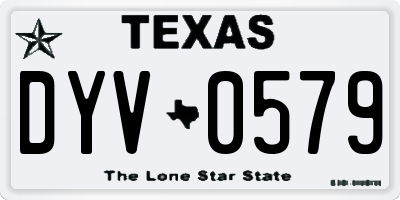TX license plate DYV0579