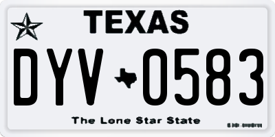 TX license plate DYV0583