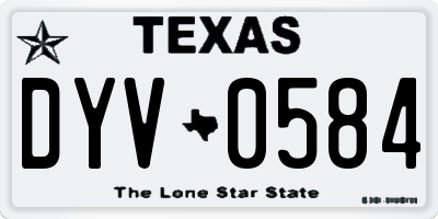 TX license plate DYV0584
