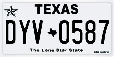 TX license plate DYV0587