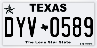 TX license plate DYV0589