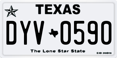 TX license plate DYV0590