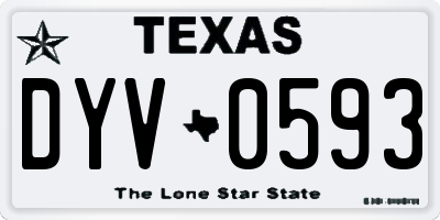 TX license plate DYV0593
