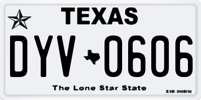 TX license plate DYV0606