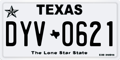 TX license plate DYV0621