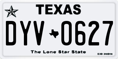 TX license plate DYV0627