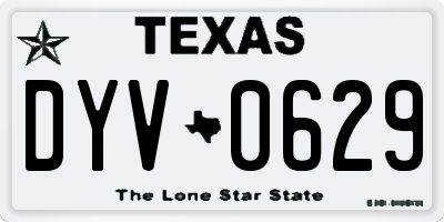 TX license plate DYV0629
