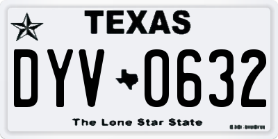 TX license plate DYV0632