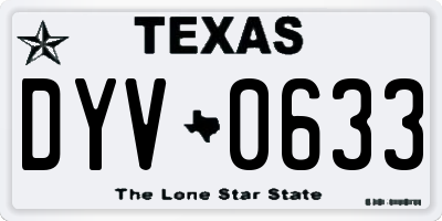 TX license plate DYV0633
