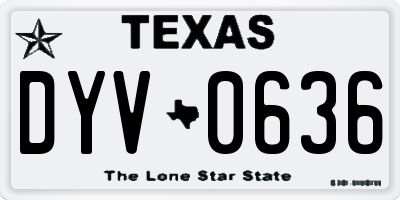 TX license plate DYV0636