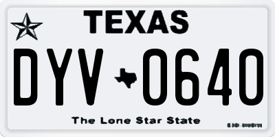 TX license plate DYV0640