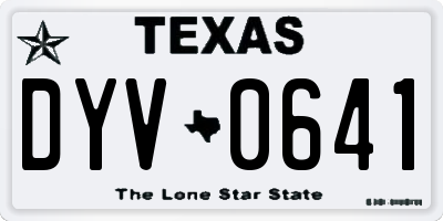 TX license plate DYV0641