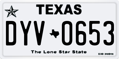 TX license plate DYV0653