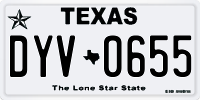 TX license plate DYV0655