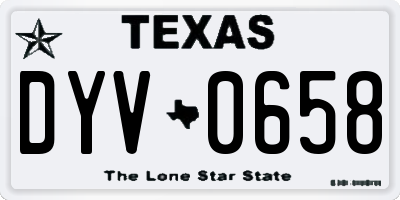 TX license plate DYV0658
