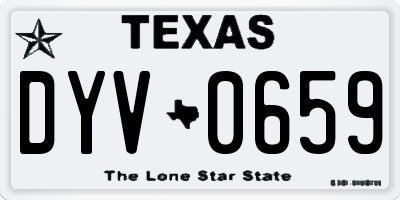 TX license plate DYV0659