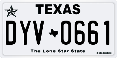 TX license plate DYV0661