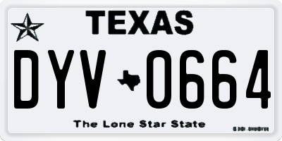 TX license plate DYV0664