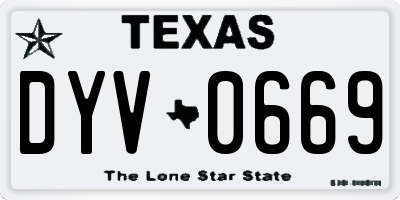 TX license plate DYV0669