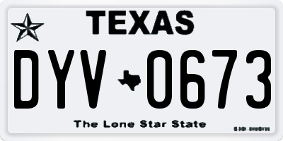 TX license plate DYV0673