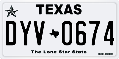 TX license plate DYV0674