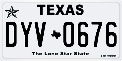 TX license plate DYV0676