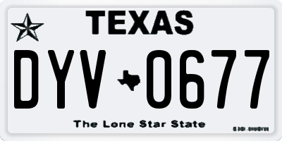 TX license plate DYV0677
