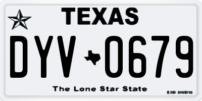 TX license plate DYV0679