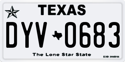 TX license plate DYV0683