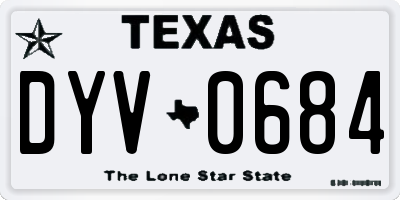 TX license plate DYV0684