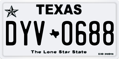 TX license plate DYV0688